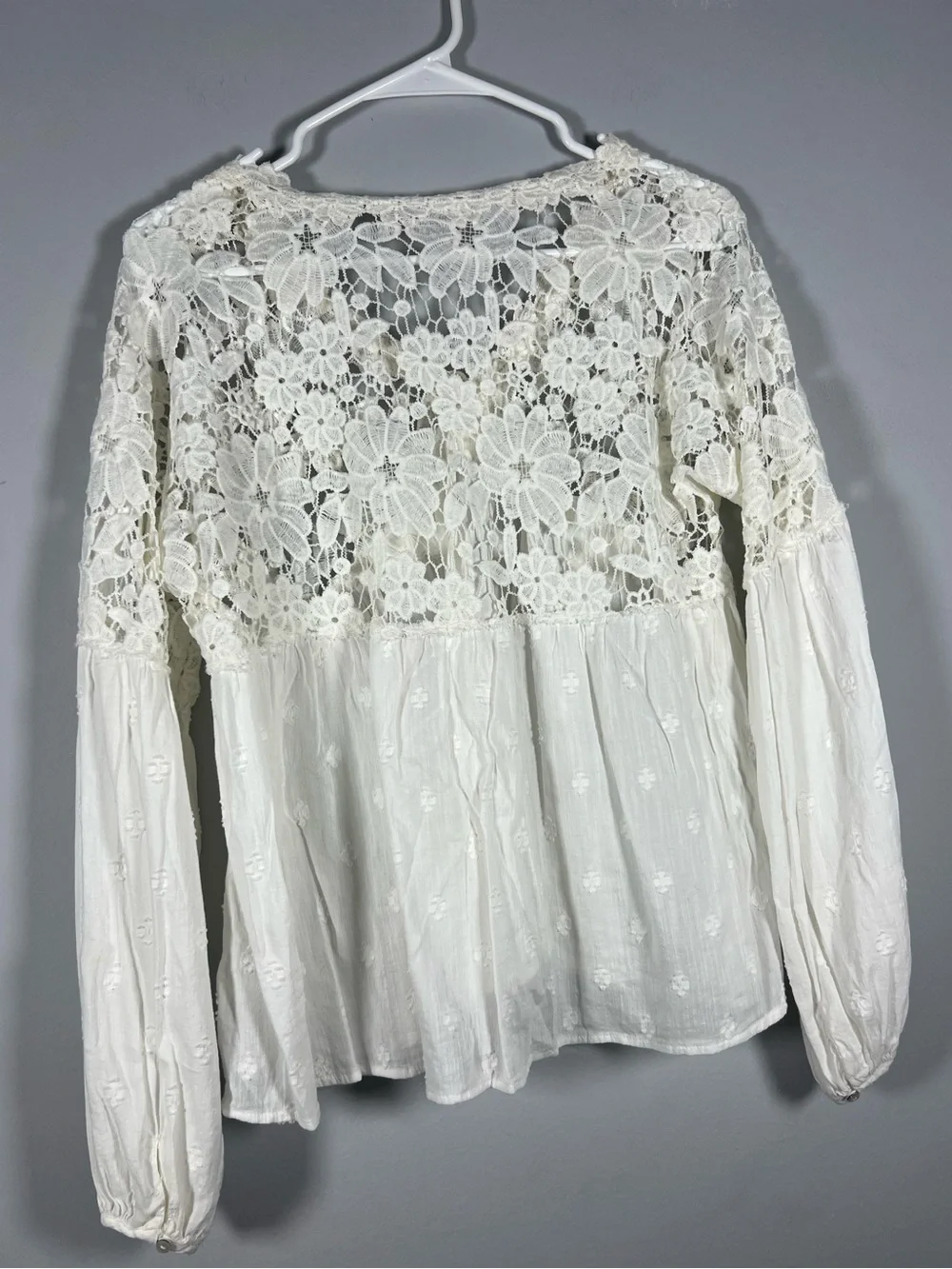 Free People Lina Lace Top in White XS